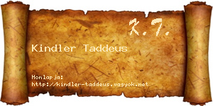 Kindler Taddeus névjegykártya